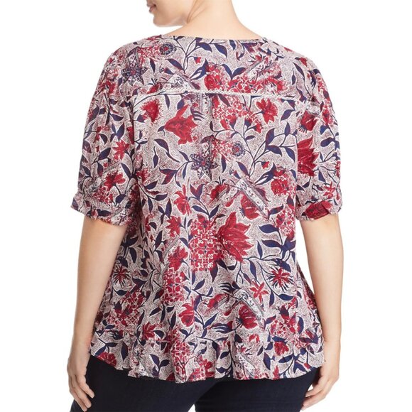 Lucky Brand Plus Size Floral Printed Ruffle Top - NWT! - Picture 2 of 13